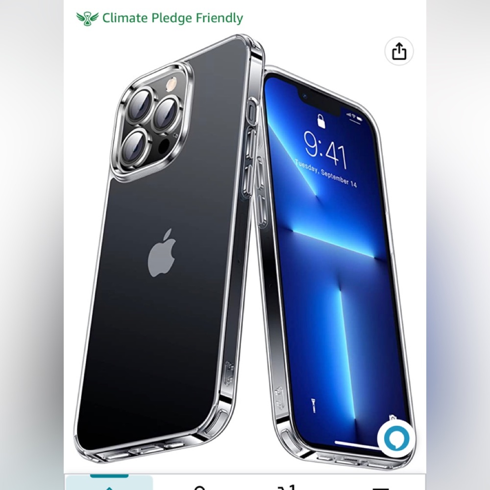 I phone 13 Pro Max cell phone case. Transparent color. New in box.